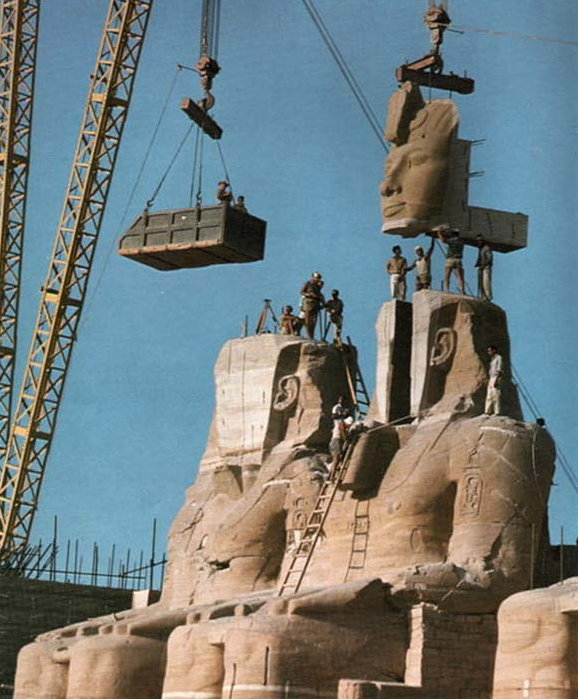 The dismantling of the big Abu Simbel temple